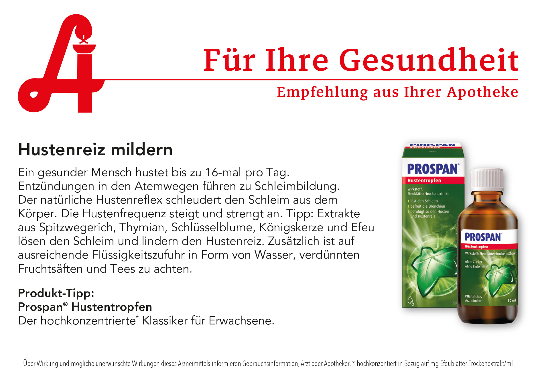 Werbebeispiel im Apotheken Gesundheitskalender